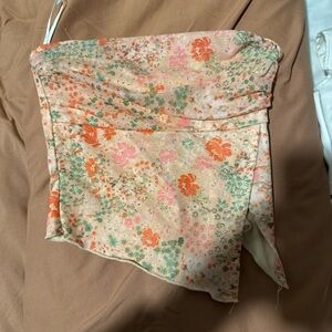 Floral Strapless Top